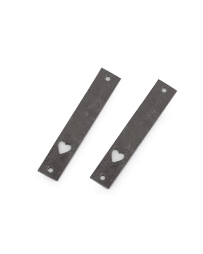 Kožený štítek srdce 12x70 mm - 1 ks | Mimib