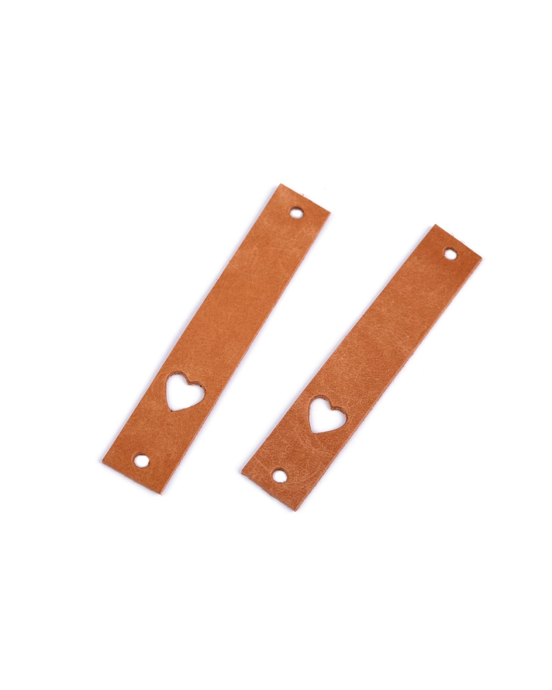 Kožený štítek srdce 12x70 mm - 1 ks | Mimib