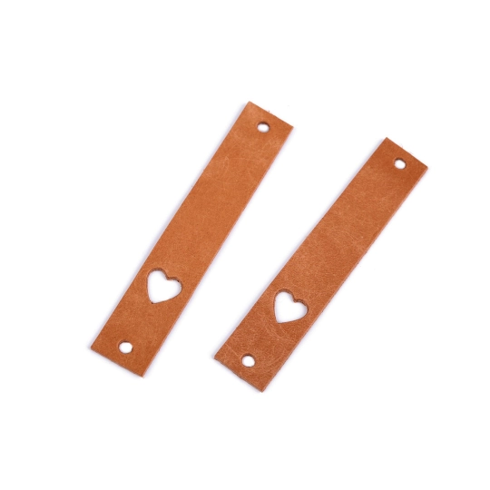 Kožený štítek srdce 12x70 mm - 1 ks | Mimib