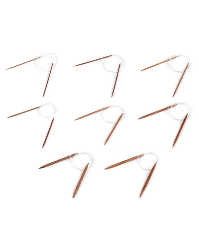 Kruhové jehlice bambusové č. 3, 3,5, 4, 4,5, 5, 5,5, 6, 6,5, 7, 8 - 1 ks | Mimib