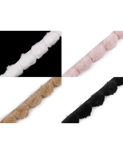 Všívací lemovka / lampas z umělé kožešiny kulatý šíře 3 cm - 1 m | Mimib