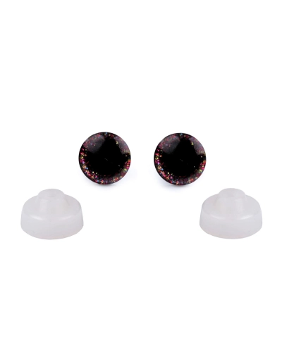 Oči glitrové s pojistkou Ø10 mm - 10 sada | Mimib