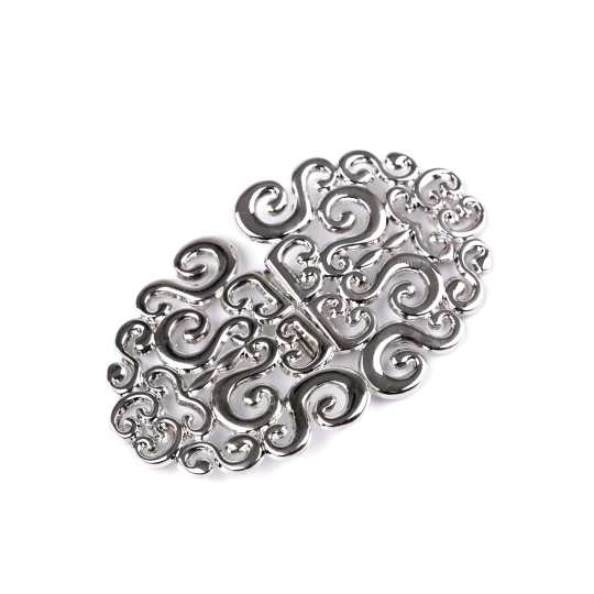 Spona / ozdobné filigránové zapínání + šroubky 5,5x9 cm - 1 sada | Mimib