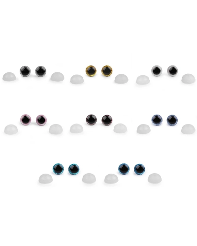 Oči glitrové s pojistkou Ø12 mm - 10 sada | Mimib