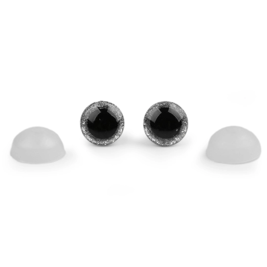 Oči glitrové s pojistkou Ø12 mm - 10 sada | Mimib