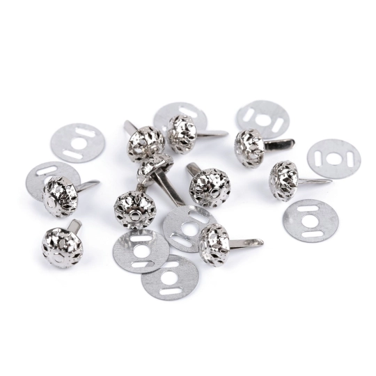 Dvojnôžkový klinec / kovové nožičky na kabelky filigrán Ø10 mm, 12 mm - 50 sada | Mimib