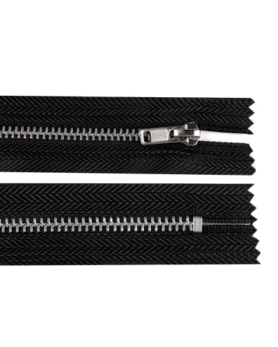 Kovový zips No 4 dĺžka 20 cm nohavicový so striebornými zúbkami - 1 ks | Mimib
