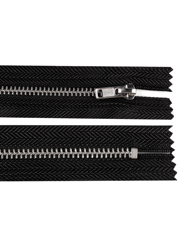 Kovový zips No 4 dĺžka 20 cm nohavicový so striebornými zúbkami - 1 ks | Mimib