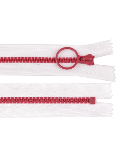 Kostený zips farebný No 5 dĺžka 20 cm s ozdobným jazdcom - 1 ks