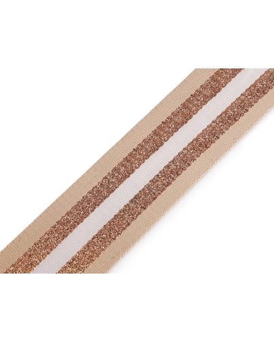 Hladký oboustranný popruh s lurexem šíře 50 mm - 1 m | Mimib