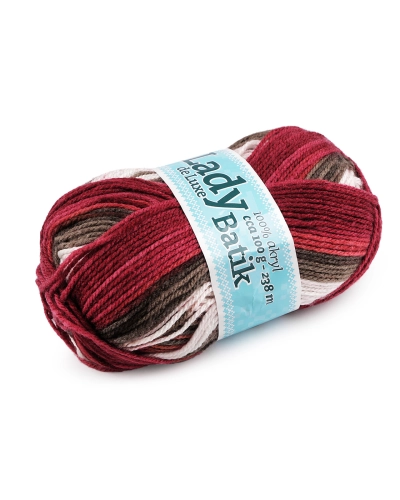 Pletací příze Lady Batik de Luxe 100 g - 1 ks | Mimib