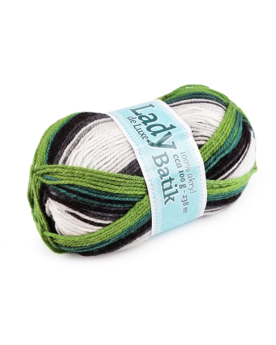 Pletací příze Lady Batik de Luxe 100 g - 1 ks | Mimib