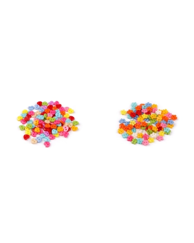 Mini knoflík pro panenky, postavičky Ø6 mm / srdce, hvězda, květ - 100 ks | Mimib