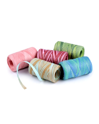 Lýko rafie přírodní multicolor, k pletení tašek, šíře 5-8 mm - 1 ks | Mimib
