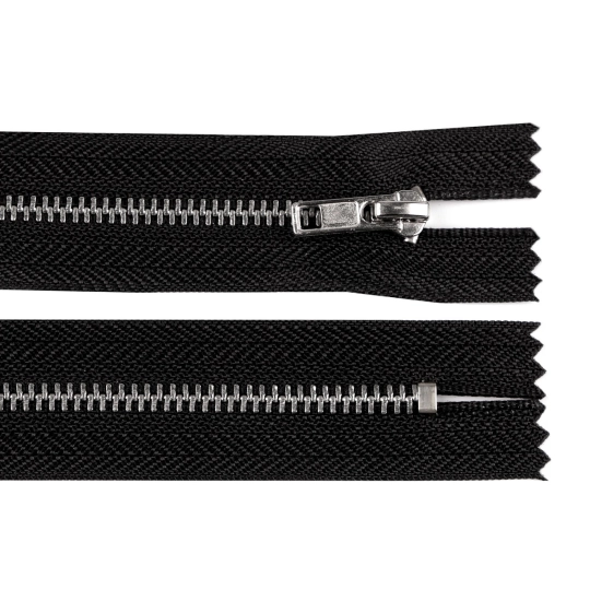 Kovový zip No 3 délka 18 cm kalhotový se stříbrnými zoubky - 1 ks | Mimib