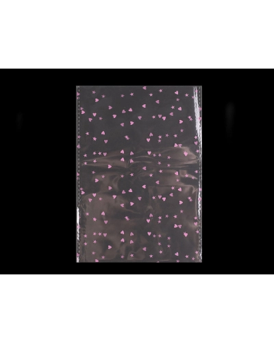 Celofánový průhledný sáček srdíčka 13x18 cm - 100 ks | Mimib