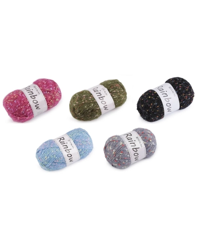Pletací příze mohérová Rainbow 100 g - 1 ks | Mimib