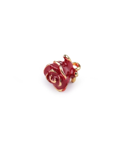 Kovový přívěsek / taháček na zip květ růže 3D 11x14 mm - 5 ks | Mimib