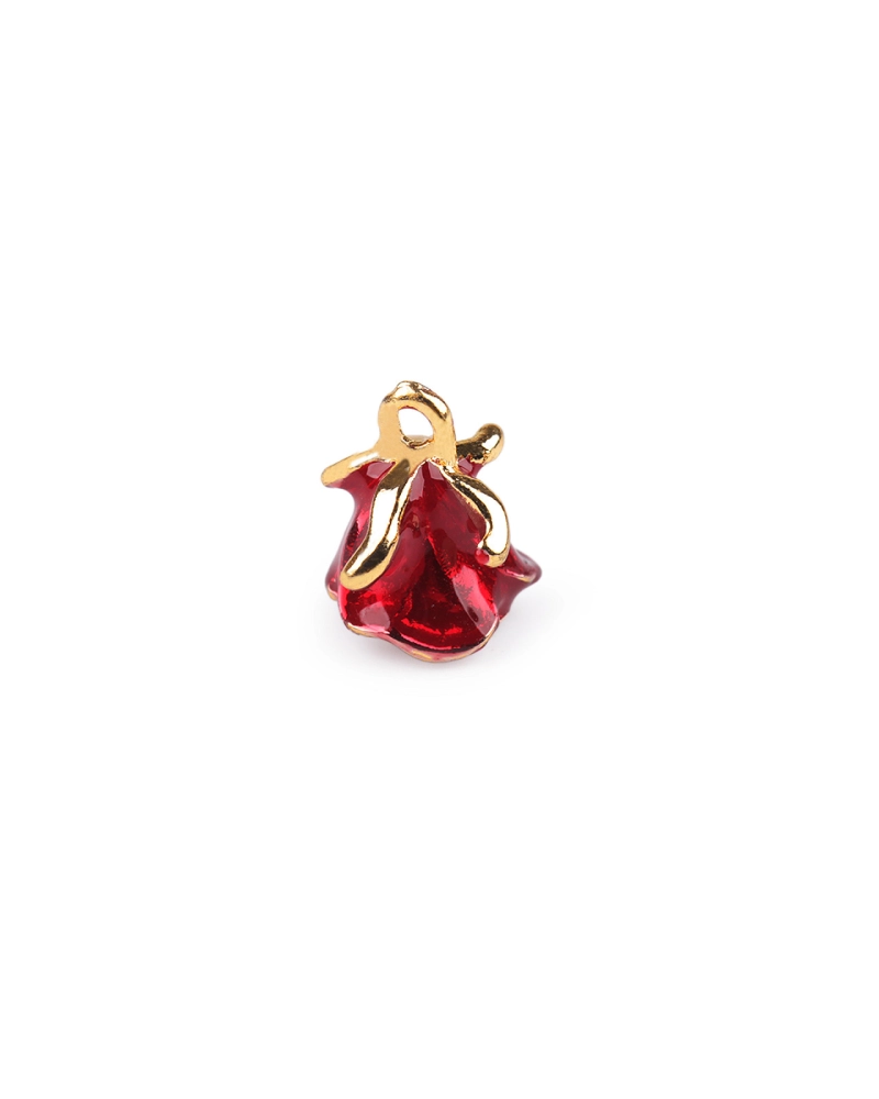 Kovový přívěsek / taháček na zip květ růže 3D 11x14 mm - 5 ks | Mimib