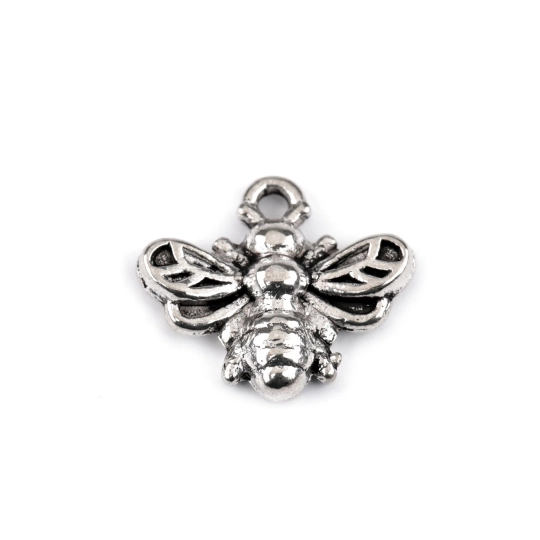 Kovový přívěsek / taháček na zip mini včelka 13x11 mm - 10 ks | Mimib