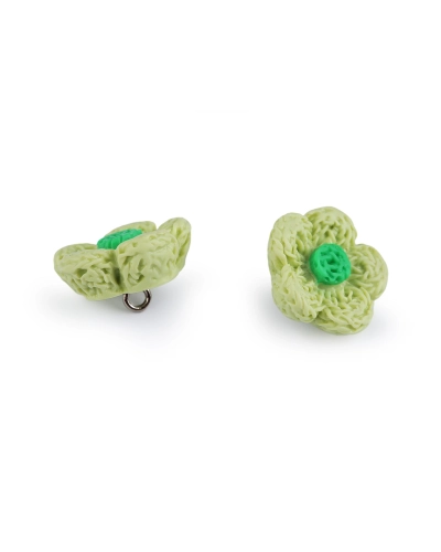 Knoflík 3D květ imitace háčkování velikost 28" - 5 ks | Mimib
