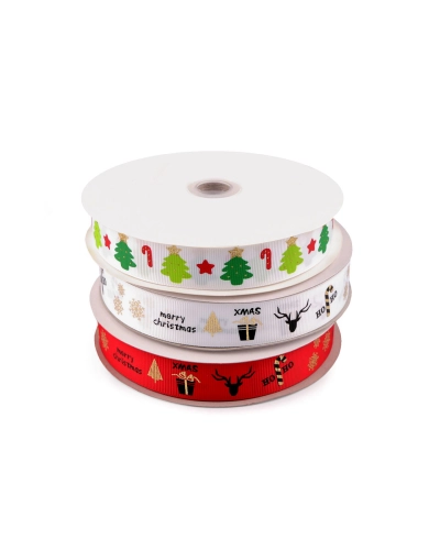 Vianočná rypsová stuha šírka 25 mm - 3 m | Mimib