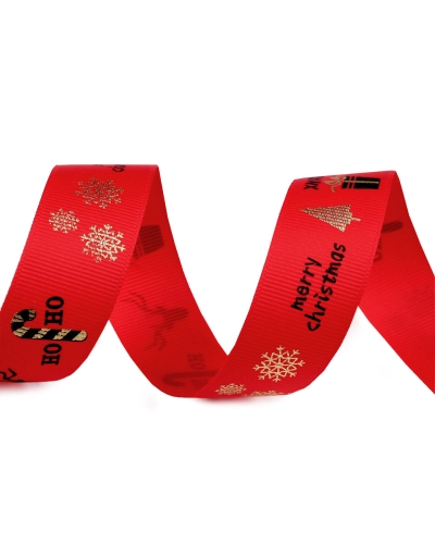 Vianočná rypsová stuha šírka 25 mm - 3 m | Mimib