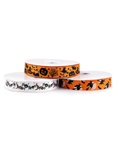 Rypsová stuha Halloween šírka 25 mm - 1 m | Mimib