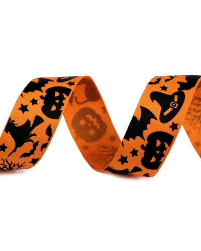 Rypsová stuha Halloween šírka 25 mm - 1 m | Mimib