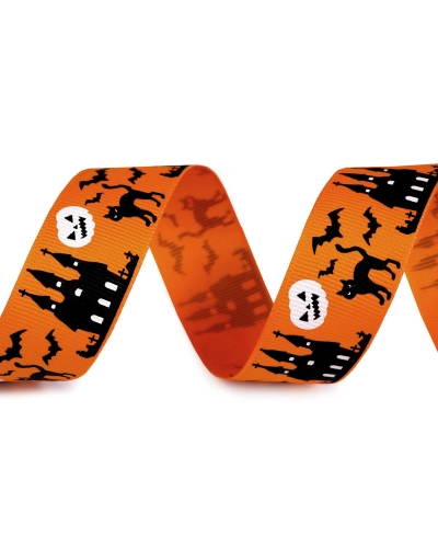Rypsová stuha Halloween šírka 25 mm - 1 m | Mimib