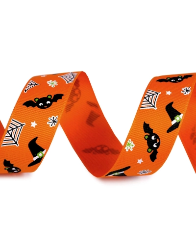 Rypsová stuha Halloween šírka 25 mm - 1 m | Mimib