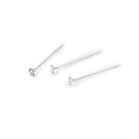 Nerezové ozdobné špendlíky délka 38 mm diamant - 1 krab. | Mimib