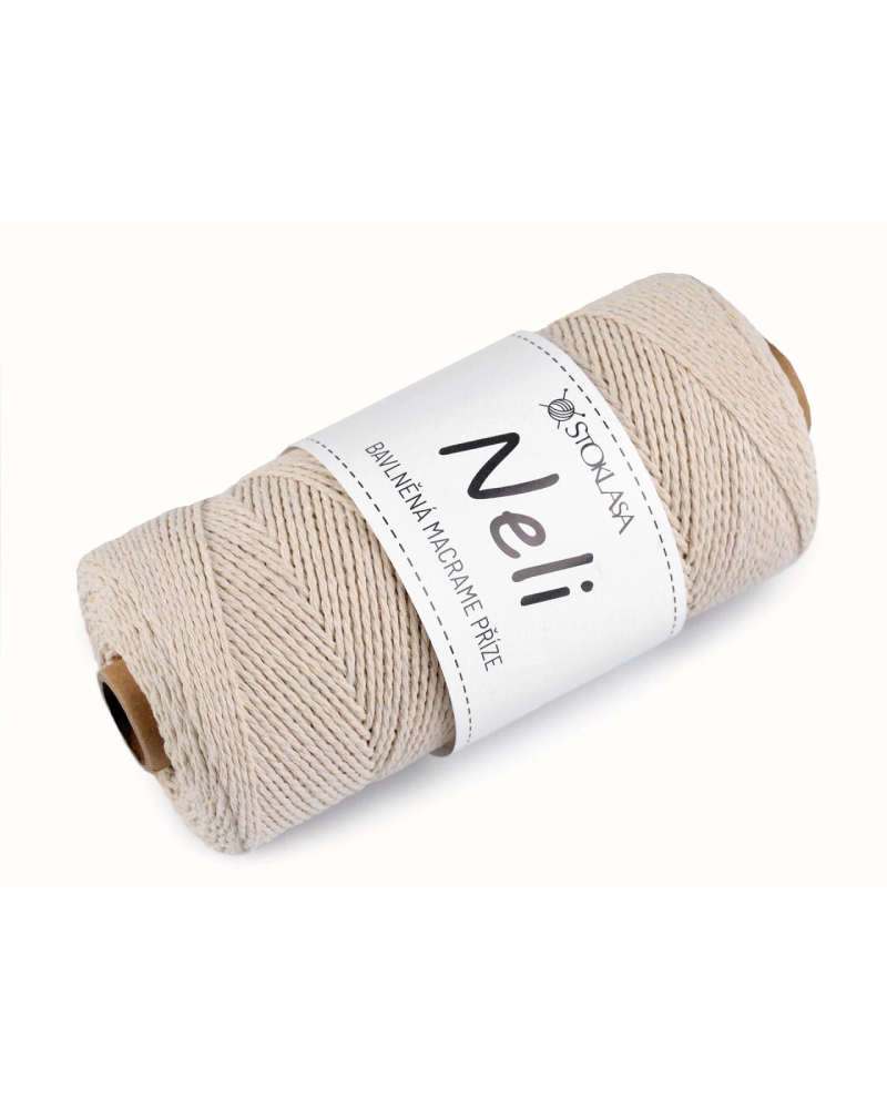 Bavlněná příze macrame Neli Ø2 mm 240 g rozčesávací - 1 ks | Mimib