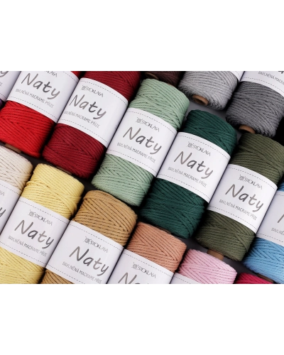 Bavlněná pletací příze macrame Naty Ø3 mm rozčesávací - 1 ks | Mimib
