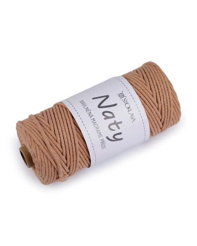 Bavlněná pletací příze macrame Naty Ø3 mm rozčesávací - 1 ks | Mimib
