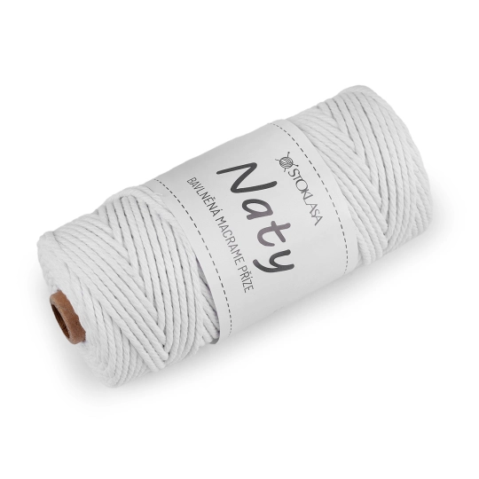 Bavlněná pletací příze macrame Naty Ø3 mm rozčesávací - 1 ks | Mimib