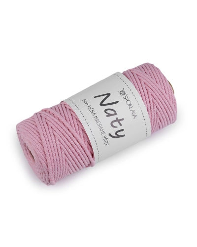 Bavlněná pletací příze macrame Naty Ø3 mm rozčesávací - 1 ks | Mimib