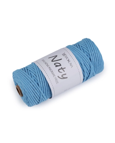 Bavlněná pletací příze macrame Naty Ø3 mm rozčesávací - 1 ks | Mimib