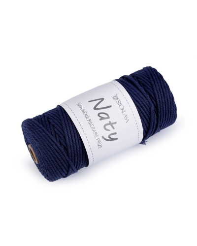Bavlněná pletací příze macrame Naty Ø3 mm rozčesávací - 1 ks | Mimib