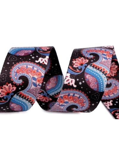 Hladký oboustranný popruh paisley šíře 38 mm - 1 m | Mimib
