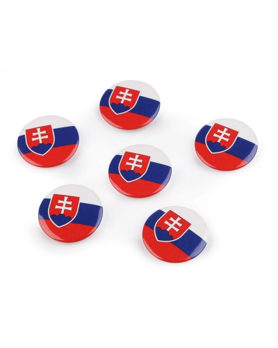 Brož / placka vlajka Slovenská republika Ø3,5 cm - 6 ks | Mimib