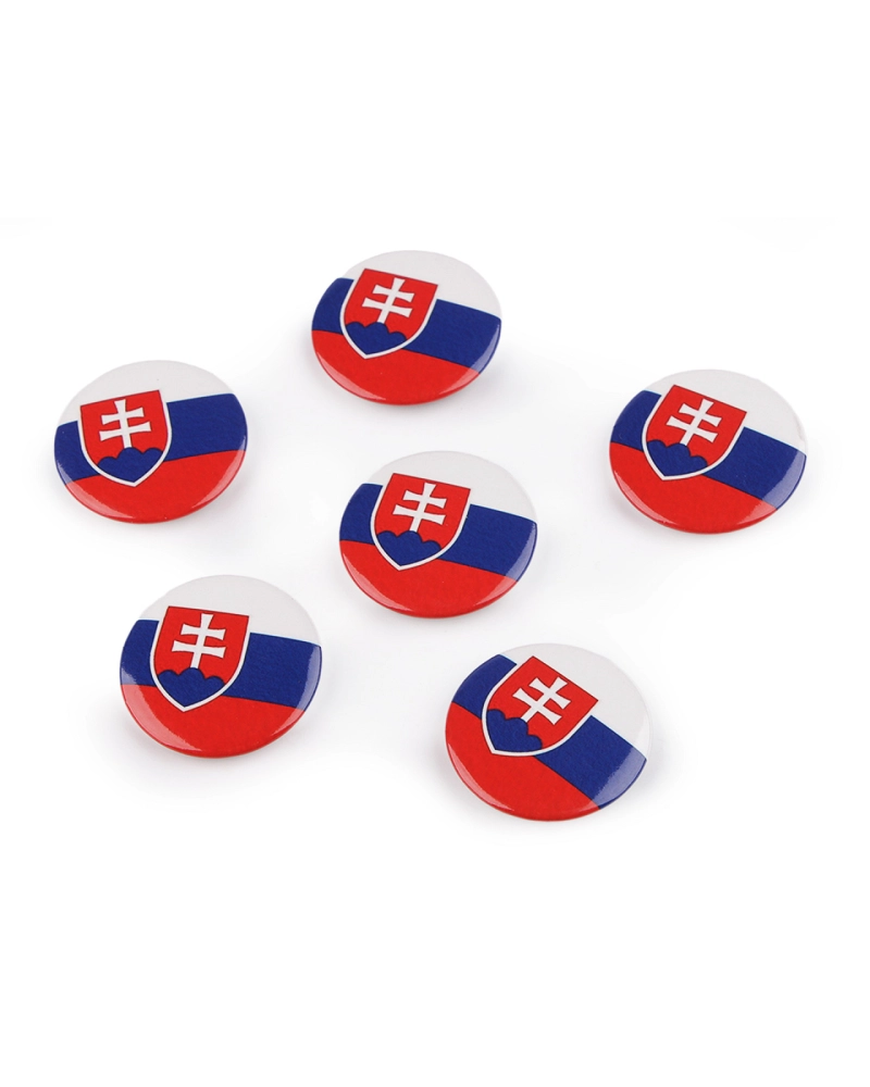 Brož / placka vlajka Slovenská republika Ø3,5 cm - 6 ks | Mimib
