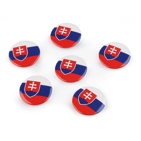 Brož / placka vlajka Slovenská republika Ø3,5 cm - 6 ks | Mimib