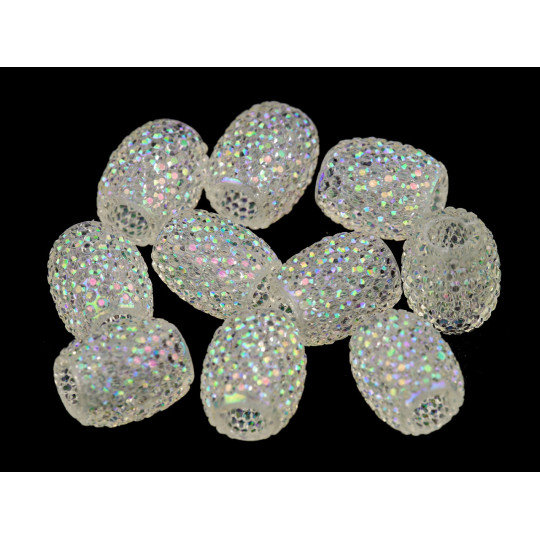 Plastové korálky s velkým průvlekem / plavkové 13x15 mm | Mimib