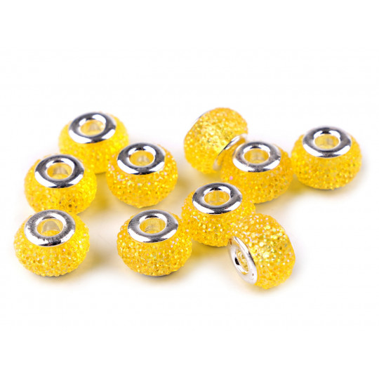 Plastové korálky s velkým průvlekem / plavkové 9x14 mm | Mimib