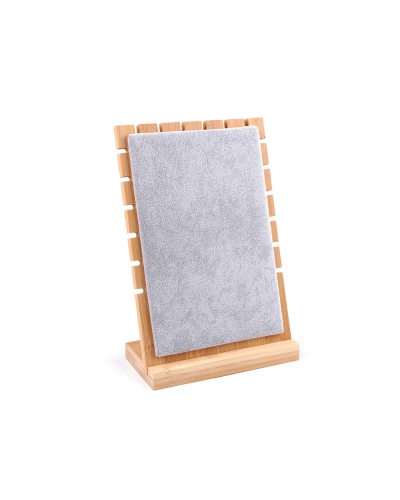 Dřevěný stojan se semišem na náhrdelníky a řetízky 17x25 cm - 1 ks | Mimib