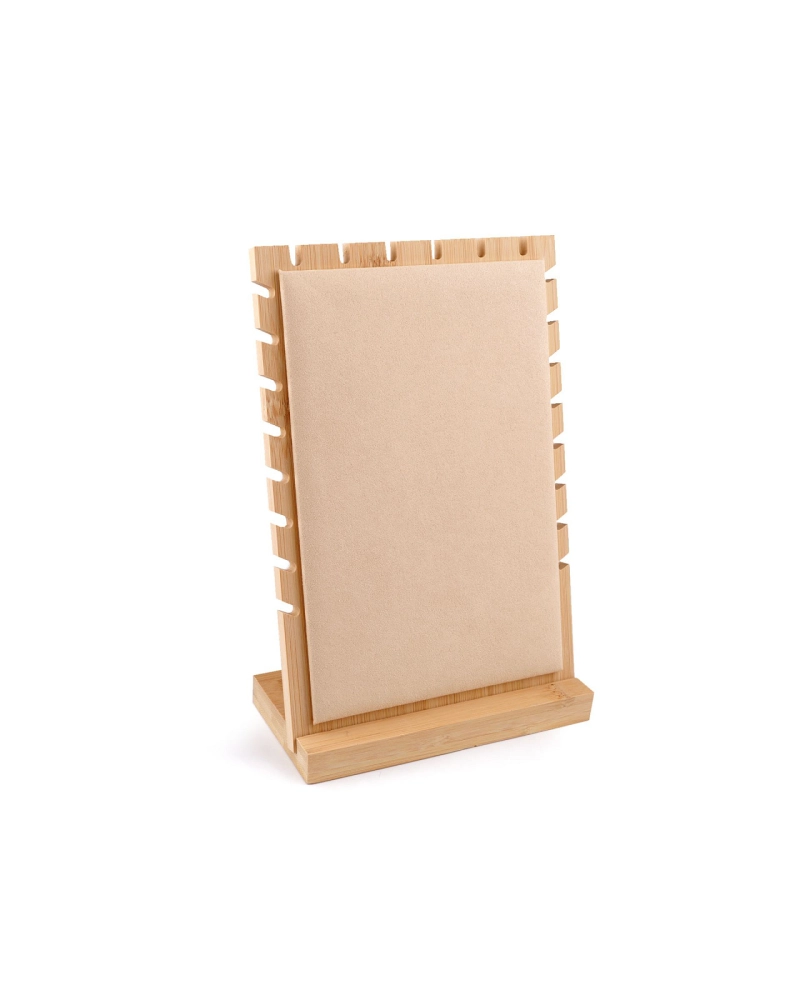Dřevěný stojan se semišem na náhrdelníky a řetízky 17x25 cm - 1 ks | Mimib
