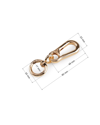Kovová karabina otočná s kulatou karabinou, průvlek 17 mm - 1 ks | Mimib