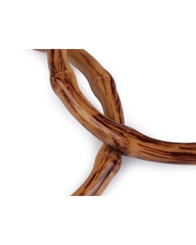 Plastová ucha na tašky imitace bambusu Ø12,5 cm - 1 ks | Mimib