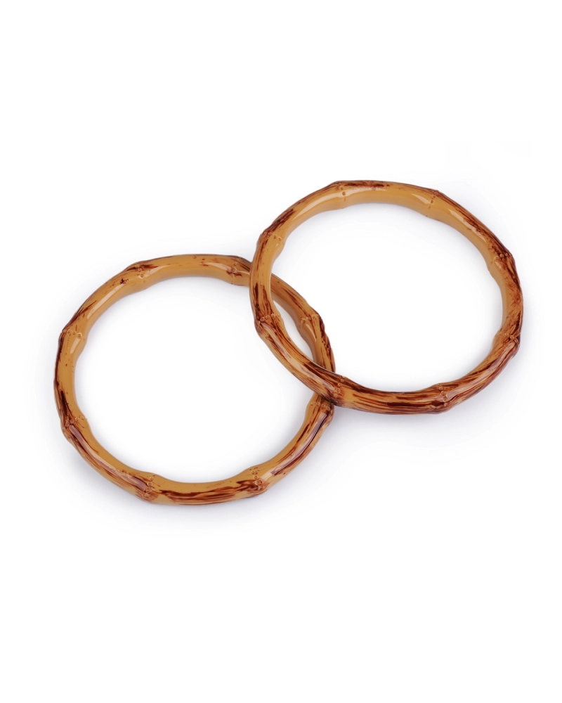 Plastová ucha na tašky imitace bambusu Ø12,5 cm - 1 ks | Mimib